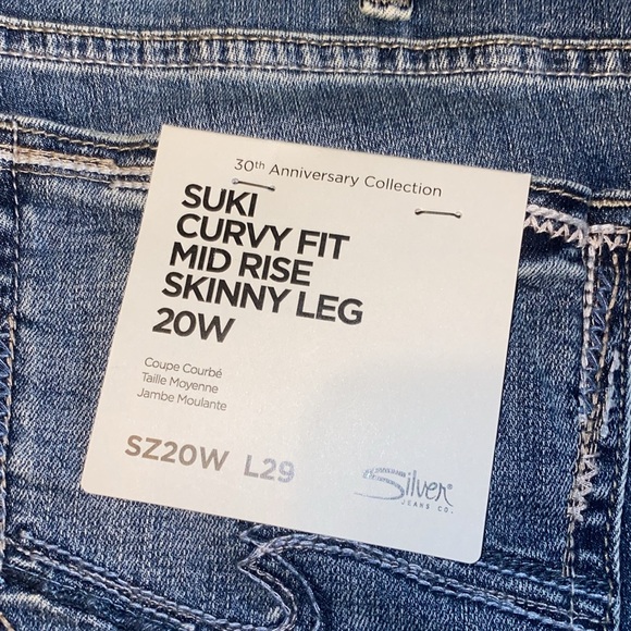 Silver jeans suki curvy fit mid rise skinny leg size 20 NWT - Picture 5 of 5